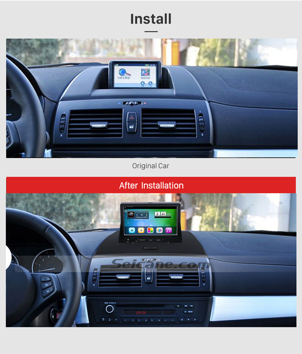 Seicane Tela sensível ao toque Android 7.1 para 2004-2012 BMW X3 Z4 E85 Unidade principal do rádio do carro Navegação GPS Suporte Bluetooth Câmera retrovisora Controle do volante USB WIFI OBD2 Seicane Tela sensível ao toque Android 7.1 para 2004-2012 BMW X3 Z4 E85 Unidade principal do rádio do carro Navegação GPS Suporte Bluetooth Câmera retrovisora Controle do volante USB WIFI OBD2