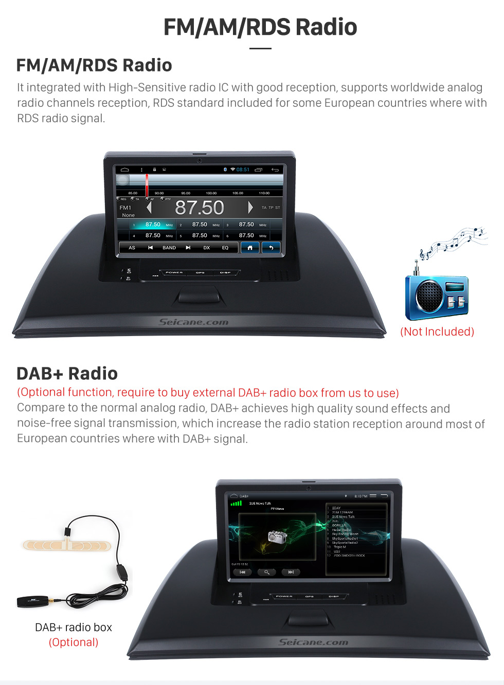 Seicane Сенсорный экран Android 7.1 для 2004-2012 BMW X3 Z4 E85 Автомагнитола GPS-навигация Поддержка Bluetooth Камера заднего вида Управление рулевым колесом USB WIFI OBD2