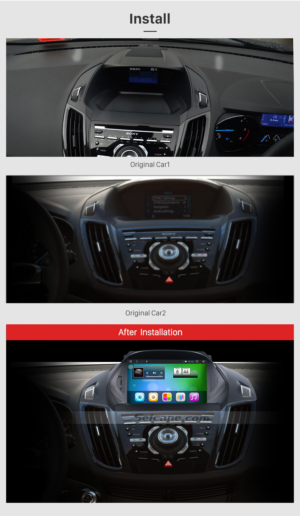Seicane 8 inch Android 8.1 2011-2017 Ford KUGA C-Max Radio DVD GPS Navigation with Touch Screen Bluetooth 3G Wifi TPMS DVR OBD2 Rear Camera AUX Steering Wheel Control 1080P Mirror Link Seicane 8 inch Android 8.1 2011-2017 Ford KUGA C-Max Radio DVD GPS Navigation with Touch Screen Bluetooth 3G Wifi TPMS DVR OBD2 Rear Camera AUX Steering Wheel Control 1080P Mirror Link