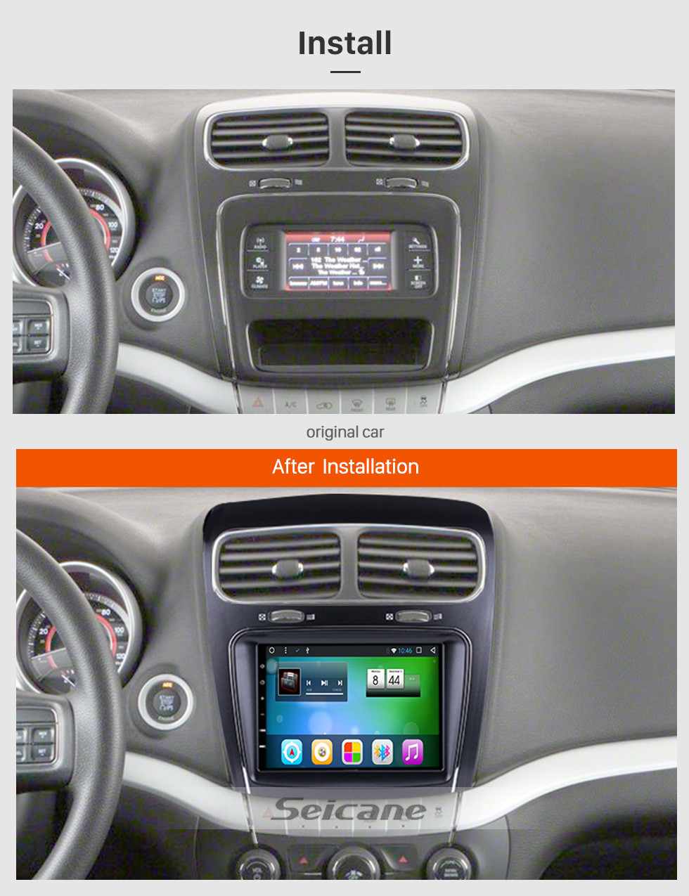 Seicane 8.4 inch HD Touchscreen Android 7.1 2011-2014 Fiat Freemont Dodge Journey GPS Navigation Car Stereo Audio System with Bluetooth Radio TV 3G Backup Camera Seicane 8.4 inch HD Touchscreen Android 7.1 2011-2014 Fiat Freemont Dodge Journey GPS Navigation Car Stereo Audio System with Bluetooth Radio TV 3G Backup Camera