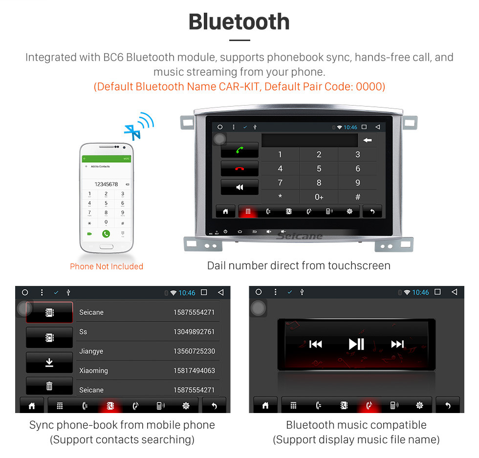 Seicane 10.1 Inch 1998-2007 Lexus LX470 LX570 Android 7.1 Capacitive Touch Screen Radio GPS Navigation system with Bluetooth TPMS DVR OBD II Rear camera AUX USB SD WiFi Steering Wheel Control Video Seicane 10.1 Inch 1998-2007 Lexus LX470 LX570 Android 7.1 Capacitive Touch Screen Radio GPS Navigation system with Bluetooth TPMS DVR OBD II Rear camera AUX USB SD WiFi Steering Wheel Control Video