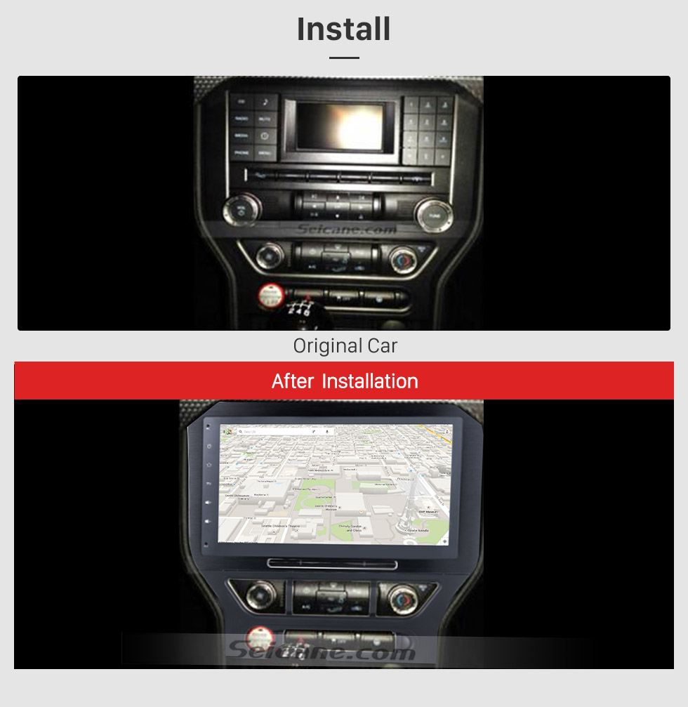 Seicane 10.2 Inch Android 8.1 Radio DVD Player For 2015 2016 Ford Mustang with 3G WiFi Bluetooth GPS Navigation system Capacitive Touch Screen TPMS DVR OBD II Rear camera AUX Headrest Monitor Control USB SD Video Seicane 10.2 Inch Android 8.1 Radio DVD Player For 2015 2016 Ford Mustang with 3G WiFi Bluetooth GPS Navigation system Capacitive Touch Screen TPMS DVR OBD II Rear camera AUX Headrest Monitor Control USB SD Video