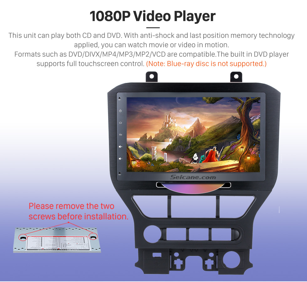 Seicane 10.2 Inch Android 8.1 Radio DVD Player For 2015 2016 Ford Mustang with 3G WiFi Bluetooth GPS Navigation system Capacitive Touch Screen TPMS DVR OBD II Rear camera AUX Headrest Monitor Control USB SD Video Seicane 10.2 Inch Android 8.1 Radio DVD Player For 2015 2016 Ford Mustang with 3G WiFi Bluetooth GPS Navigation system Capacitive Touch Screen TPMS DVR OBD II Rear camera AUX Headrest Monitor Control USB SD Video