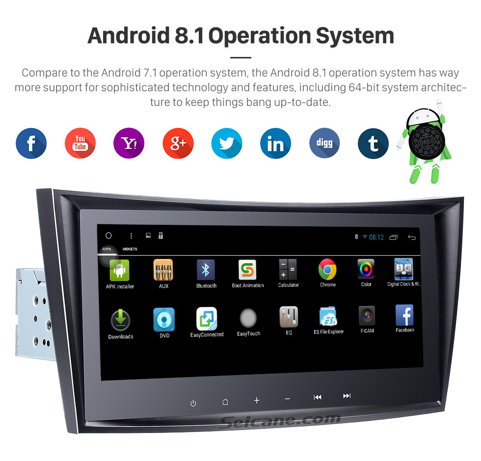 Seicane 8.8 Inch Touch Screen 2004-2011 Mercedes Benz CLS Class W219 CLS350 CLS500 CLS55 Android 8.1 Capacitive Radio GPS Navigation system with Bluetooth TPMS DVR OBD II Rear camera AUX USB SD 3G WiFi Steering Wheel Control Video 1080P Seicane 8.8 Inch Touch Screen 2004-2011 Mercedes Benz CLS Class W219 CLS350 CLS500 CLS55 Android 8.1 Capacitive Radio GPS Navigation system with Bluetooth TPMS DVR OBD II Rear camera AUX USB SD 3G WiFi Steering Wheel Control Video 1080P