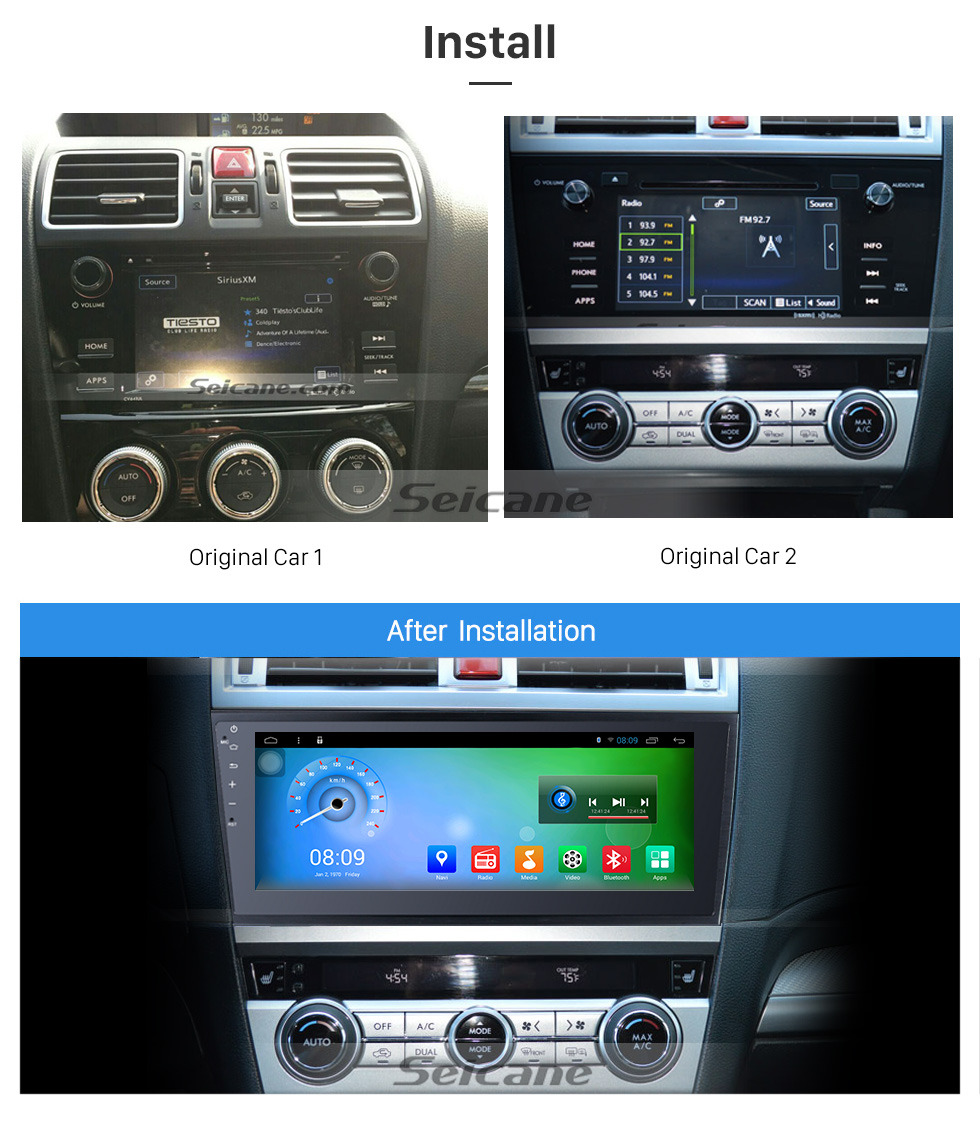Seicane 10.35 Inch Touch Screen 2015 Subaru Legacy OUTBACK Bluetooth Android 8.1 GPS Navigation System with OBDII AUX Steering Wheel Control USB 1080P Mirror Link 3G WiFi TPMS DVR Bluetooth Rear Camera Seicane 10.35 Inch Touch Screen 2015 Subaru Legacy OUTBACK Bluetooth Android 8.1 GPS Navigation System with OBDII AUX Steering Wheel Control USB 1080P Mirror Link 3G WiFi TPMS DVR Bluetooth Rear Camera