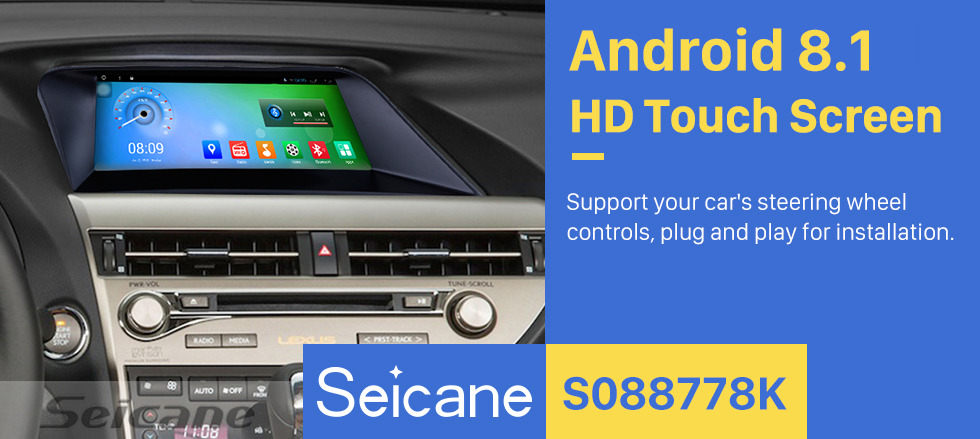 Seicane 2009-2017 LEXUS RX270 / RX350 / RX450 10,25 pouces Android 8.1 Système de navigation GPS Radio HDTouch Écran Stéréo de voiture avec musique Bluetooth 3G WiFi Support de liaison miroir TPMS DVR OBD II Contrôle caméra Contrôle au volant Seicane 2009-2017 LEXUS RX270 / RX350 / RX450 10,25 pouces Android 8.1 Système de navigation GPS Radio HDTouch Écran Stéréo de voiture avec musique Bluetooth 3G WiFi Support de liaison miroir TPMS DVR OBD II Contrôle caméra Contrôle au volant