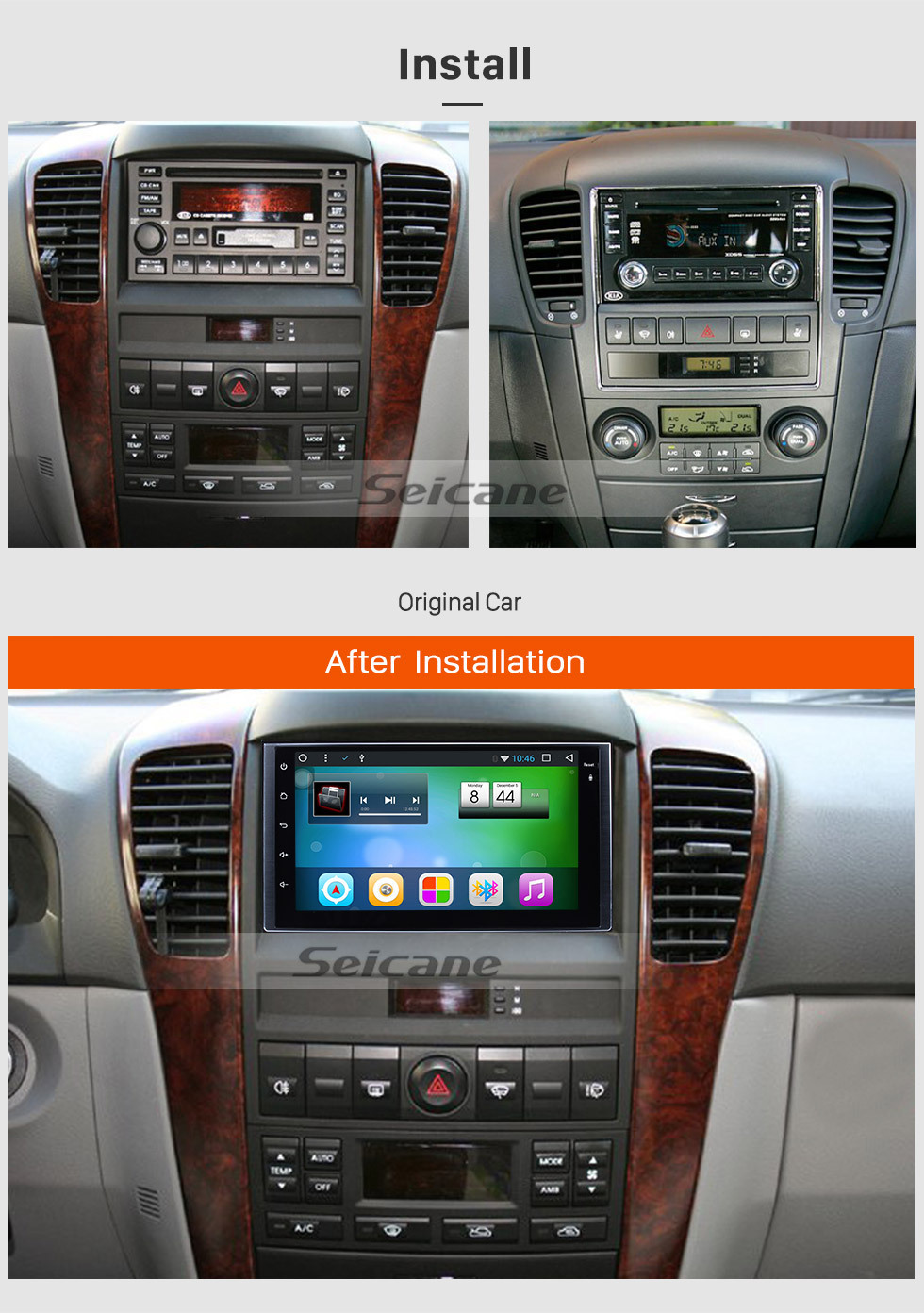 Seicane HD 1024*600 Android 8.1 2005-2011 Kia Rio Bluetooth Radio GPS System Car Stereo with 1080P Video DVR Autoradio Mirror Link OBDII TPMS Steering Wheel Control USB SD AUX Seicane HD 1024*600 Android 8.1 2005-2011 Kia Rio Bluetooth Radio GPS System Car Stereo with 1080P Video DVR Autoradio Mirror Link OBDII TPMS Steering Wheel Control USB SD AUX