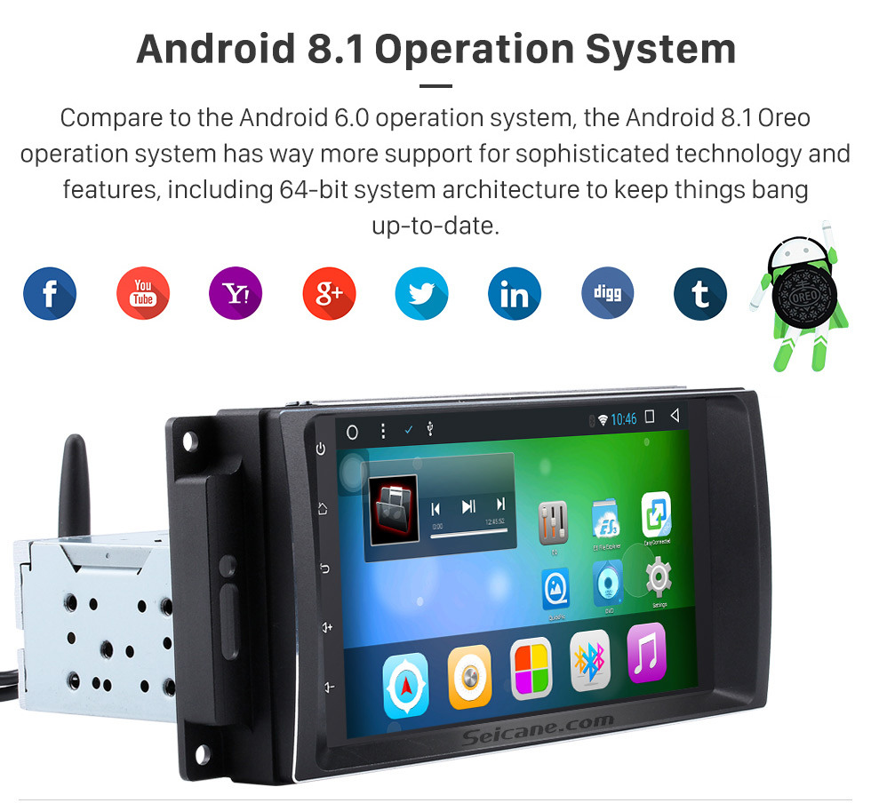Seicane HD 1024 * 600 Rádio Touchscreen para 2009 2010 2011 Jeep Compass com Android 8.1 Sistema de navegação GPS Leitor de DVD Bluetooth MP3 LinkMirror WIFI 1080P Vídeo Controle de volante Seicane HD 1024 * 600 Rádio Touchscreen para 2009 2010 2011 Jeep Compass com Android 8.1 Sistema de navegação GPS Leitor de DVD Bluetooth MP3 LinkMirror WIFI 1080P Vídeo Controle de volante