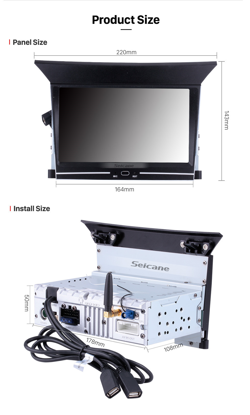 Seicane Écran tactile 7 pouces 1024 * 600 2009 2010 2012 2013 HONDA PILOT Android 10.0 Système de navigation GPS avec réseau Bluetooth Carplay 4G