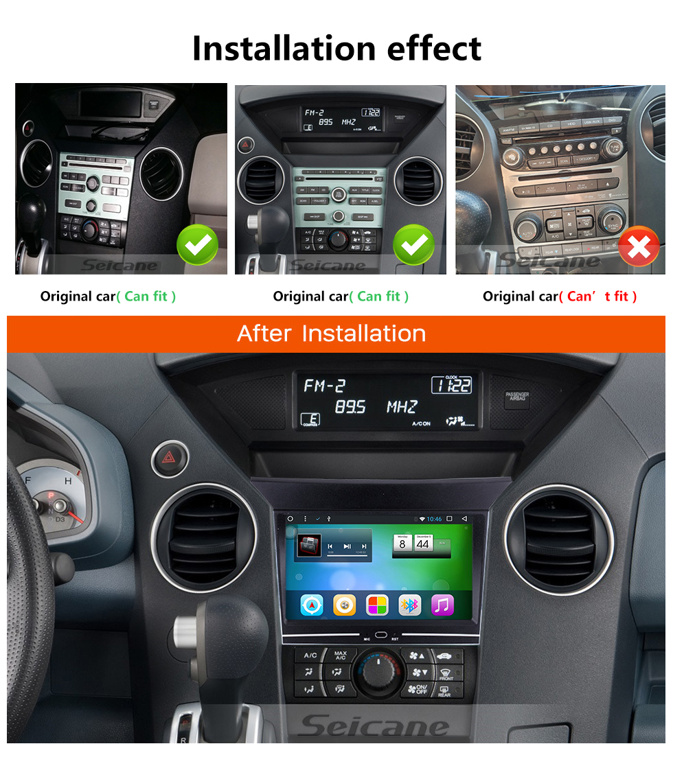 Seicane 7-дюймовый сенсорный экран 1024 * 600 2009 2010 2012 2013 HONDA PILOT Android 10.0 GPS-навигационная система с Bluetooth Carplay 4G Network