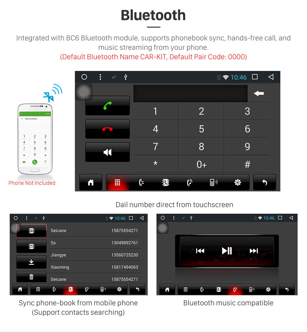 Seicane 7 polegadas 1024*600 Tela sensível ao toque 2009 2010 2012 2013 HONDA PILOT Android 10.0 Sistema de navegação GPS com Bluetooth Carplay 4G Network