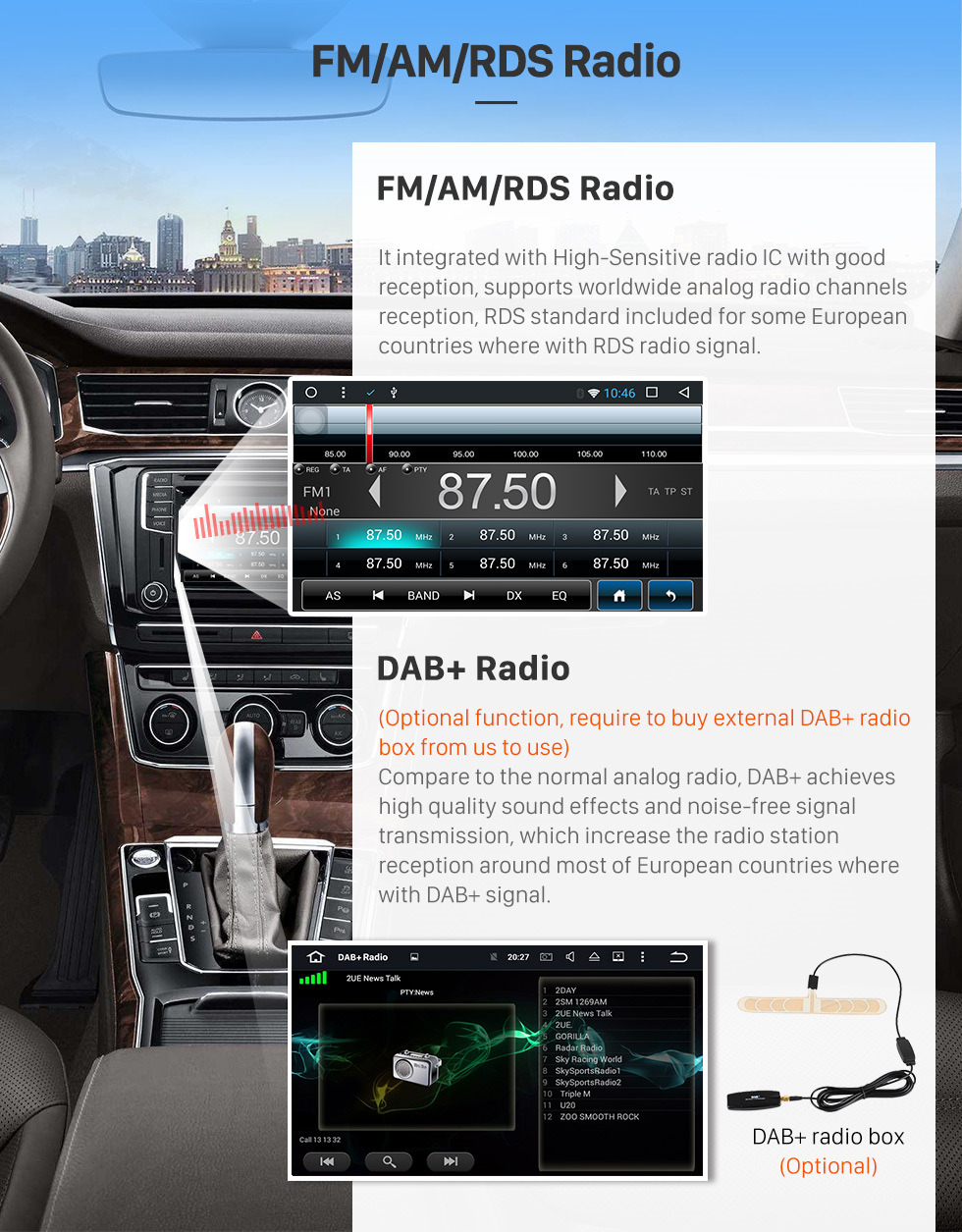 Seicane 7-дюймовый сенсорный экран 1024 * 600 2009 2010 2012 2013 HONDA PILOT Android 10.0 GPS-навигационная система с Bluetooth Carplay 4G Network