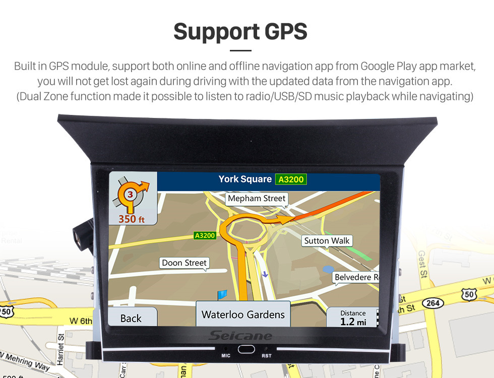 Seicane 7 Zoll 1024 * 600 Touchscreen 2009 2010 2012 2013 HONDA PILOT Android 10.0 GPS-Navigationssystem mit Bluetooth Carplay 4G-Netzwerk