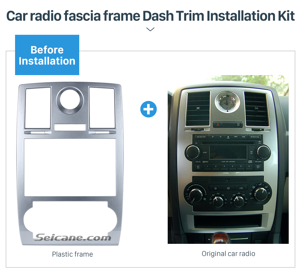 Seicane Seicane Double Din DVD CD Player Trim Panel Car Radio Fascia for 2004, 2005, 2006 - 2008 Chrysler Aspen 300C
