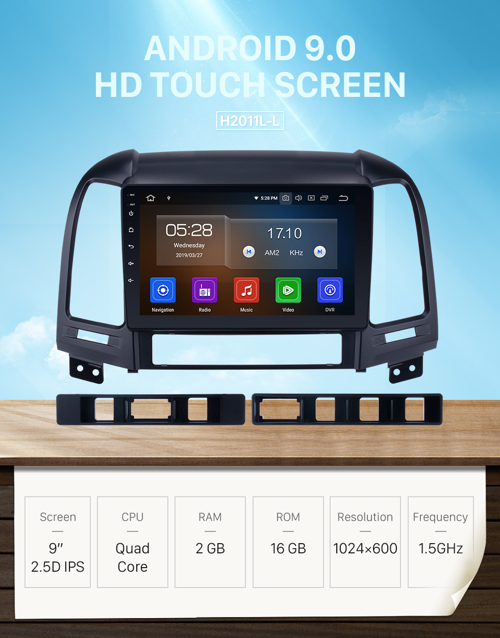 Seicane Para 2006-2012 Hyundai Santafe OEM Android 9.0 HD 1024 * 600 touch screen GPS sistema de navegação Rádio Bluetooth OBD2 DVR Câmera retrovisora TV 1080P Vídeo USB WIFI Controle do volante Seicane Para 2006-2012 Hyundai Santafe OEM Android 9.0 HD 1024 * 600 touch screen GPS sistema de navegação Rádio Bluetooth OBD2 DVR Câmera retrovisora TV 1080P Vídeo USB WIFI Controle do volante