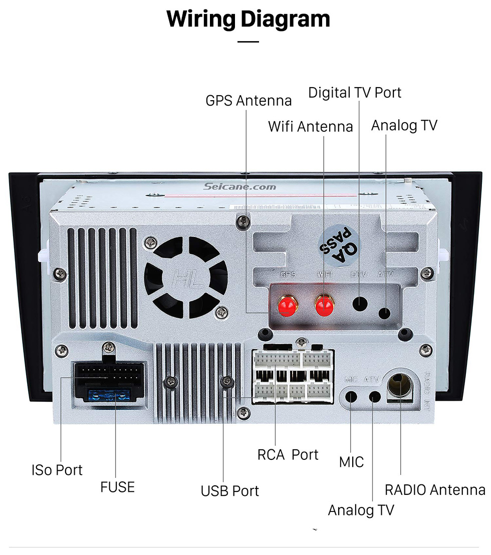 Seicane OEM Android 9.0 Reproductor de DVD Sistema de navegación GPS para 1997-2004 Audi A6 S6 RS6 con HD 1080P Video Bluetooth Pantalla táctil Radio WiFi TV Cámara de respaldo Control del volante USB SD