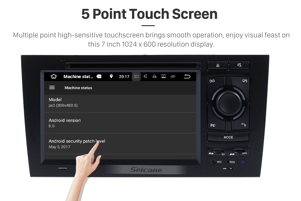 Seicane OEM Android 9.0 Reproductor de DVD Sistema de navegación GPS para 1997-2004 Audi A6 S6 RS6 con HD 1080P Video Bluetooth Pantalla táctil Radio WiFi TV Cámara de respaldo Control del volante USB SD