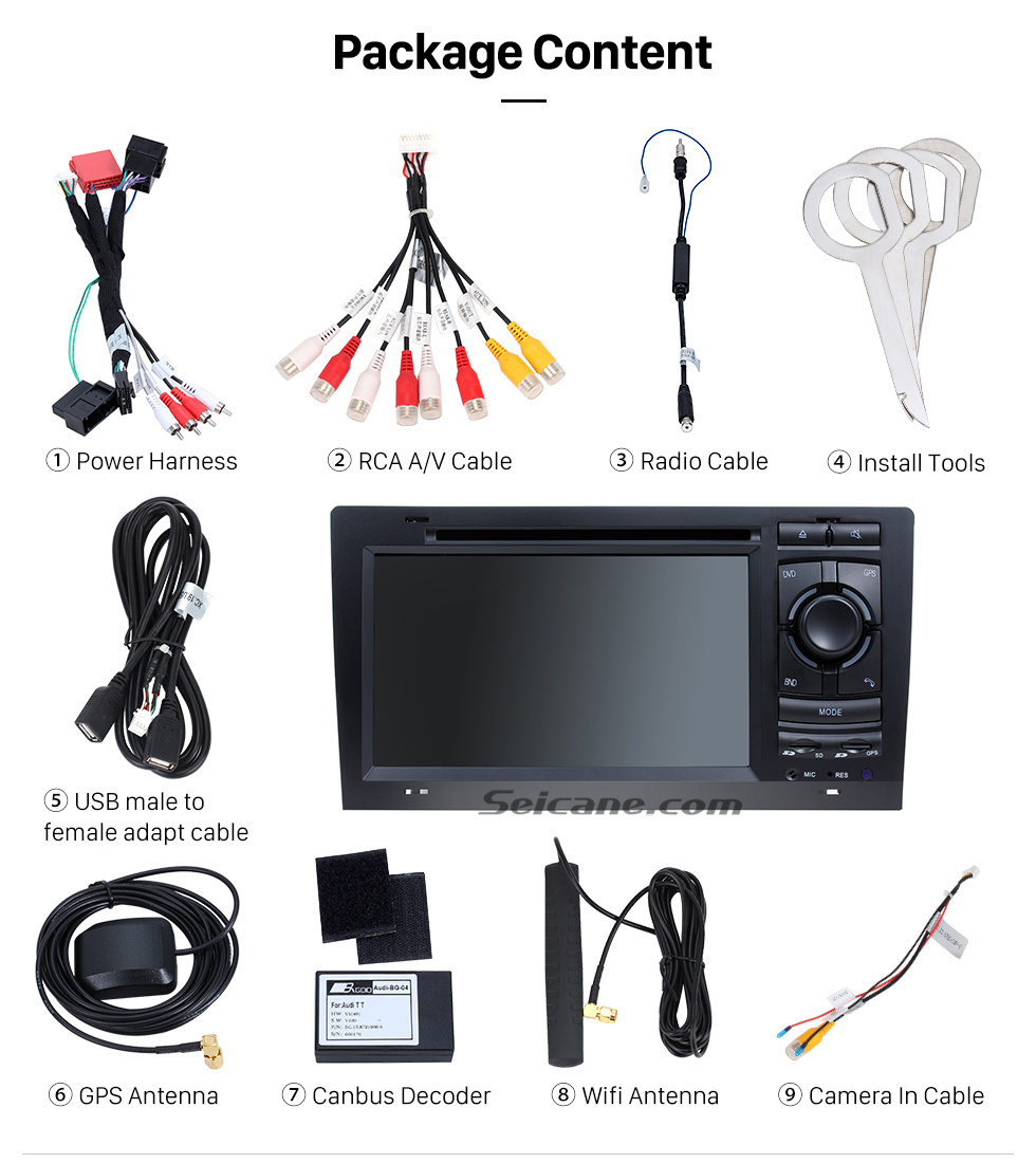 Seicane Android 10.0 GPS-навигационная система для Audi A8 S8 1994-2003 гг. С DVD-плеером Сенсорный экран Радио Bluetooth WiFi TV HD 1080P Резервное копирование видео Камера Управление рулевым колесом USB SD Seicane Android 10.0 GPS-навигационная система для Audi A8 S8 1994-2003 гг. С DVD-плеером Сенсорный экран Радио Bluetooth WiFi TV HD 1080P Резервное копирование видео Камера Управление рулевым колесом USB SD