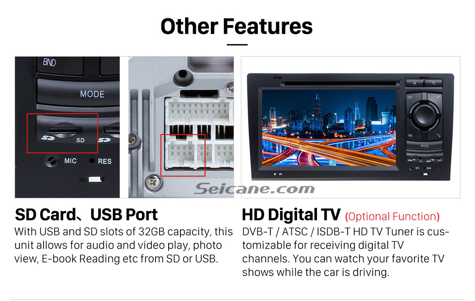 Seicane Android 10.0 GPS-навигационная система для Audi A8 S8 1994-2003 гг. С DVD-плеером Сенсорный экран Радио Bluetooth WiFi TV HD 1080P Резервное копирование видео Камера Управление рулевым колесом USB SD Seicane Android 10.0 GPS-навигационная система для Audi A8 S8 1994-2003 гг. С DVD-плеером Сенсорный экран Радио Bluetooth WiFi TV HD 1080P Резервное копирование видео Камера Управление рулевым колесом USB SD