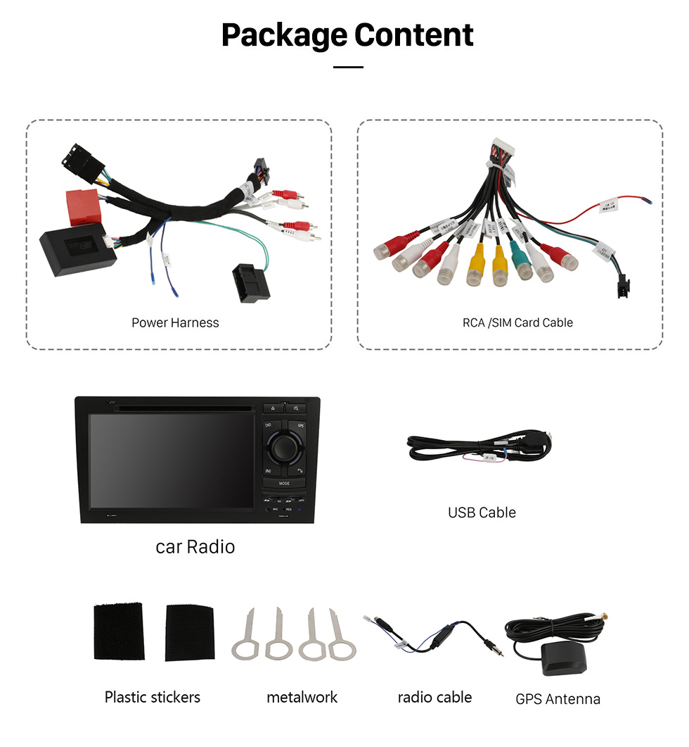 Seicane Android 10.0 Système de navigation GPS pour 1994-2003 Audi A8 S8 avec lecteur DVD Radio à écran tactile Bluetooth WiFi TV HD 1080P Caméra de recul vidéo commande au volant USB SD