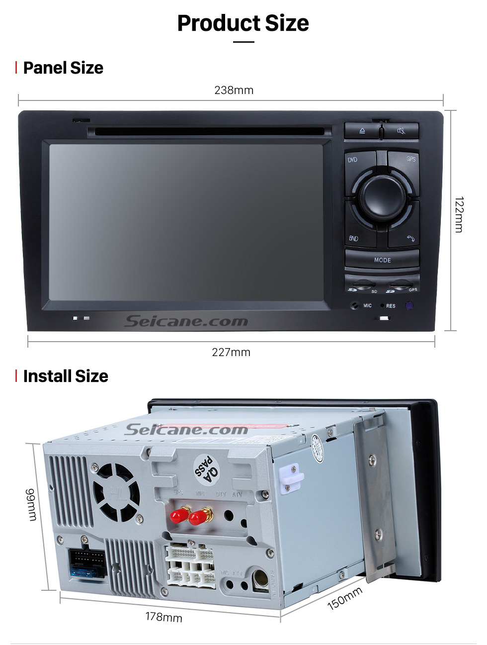 Seicane Android 10.0 GPS-навигационная система для Audi A8 S8 1994-2003 гг. С DVD-плеером Сенсорный экран Радио Bluetooth WiFi TV HD 1080P Резервное копирование видео Камера Управление рулевым колесом USB SD Seicane Android 10.0 GPS-навигационная система для Audi A8 S8 1994-2003 гг. С DVD-плеером Сенсорный экран Радио Bluetooth WiFi TV HD 1080P Резервное копирование видео Камера Управление рулевым колесом USB SD