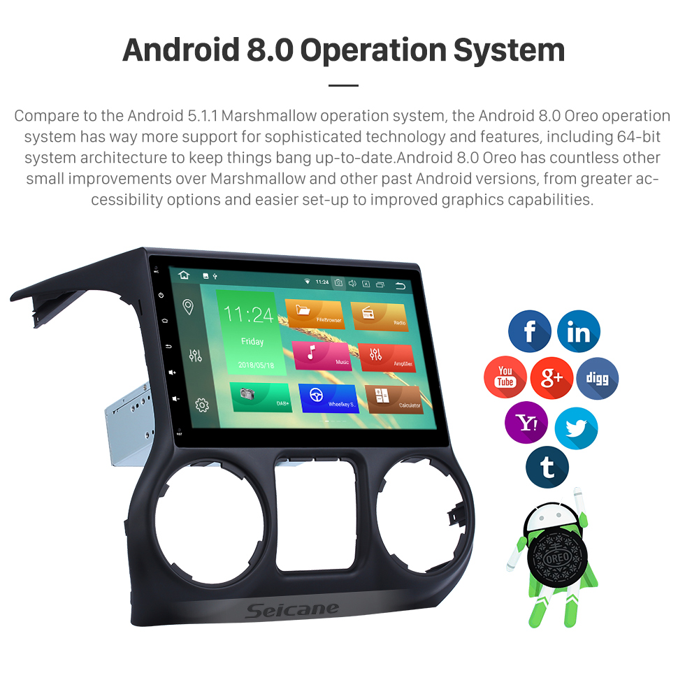 Seicane 10.1 Inch 1024*600 Android 8.0 2011 2012 2013 2014 2015 2016 2017 JEEP Wrangler Bluetooth GPS Radio Car stereo with Mirror Link Wifi Steering Wheel Control Seicane 10.1 Inch 1024*600 Android 8.0 2011 2012 2013 2014 2015 2016 2017 JEEP Wrangler Bluetooth GPS Radio Car stereo with Mirror Link Wifi Steering Wheel Control