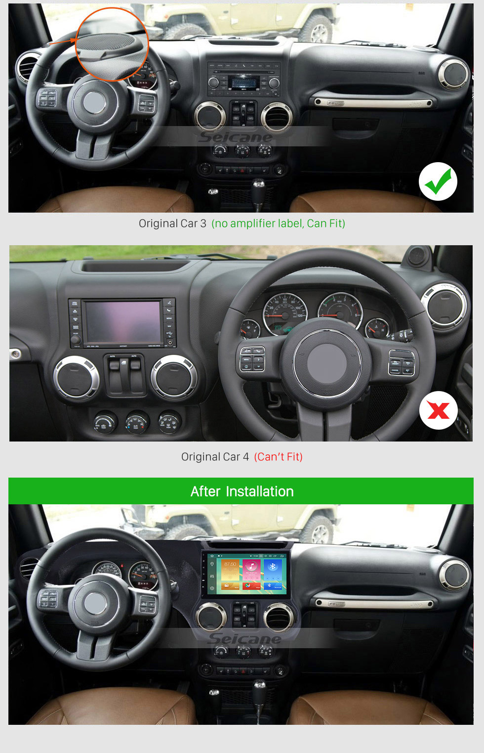 Seicane 10.1 Inch 1024*600 Android 8.0 2011 2012 2013 2014 2015 2016 2017 JEEP Wrangler Bluetooth GPS Radio Car stereo with Mirror Link Wifi Steering Wheel Control Seicane 10.1 Inch 1024*600 Android 8.0 2011 2012 2013 2014 2015 2016 2017 JEEP Wrangler Bluetooth GPS Radio Car stereo with Mirror Link Wifi Steering Wheel Control