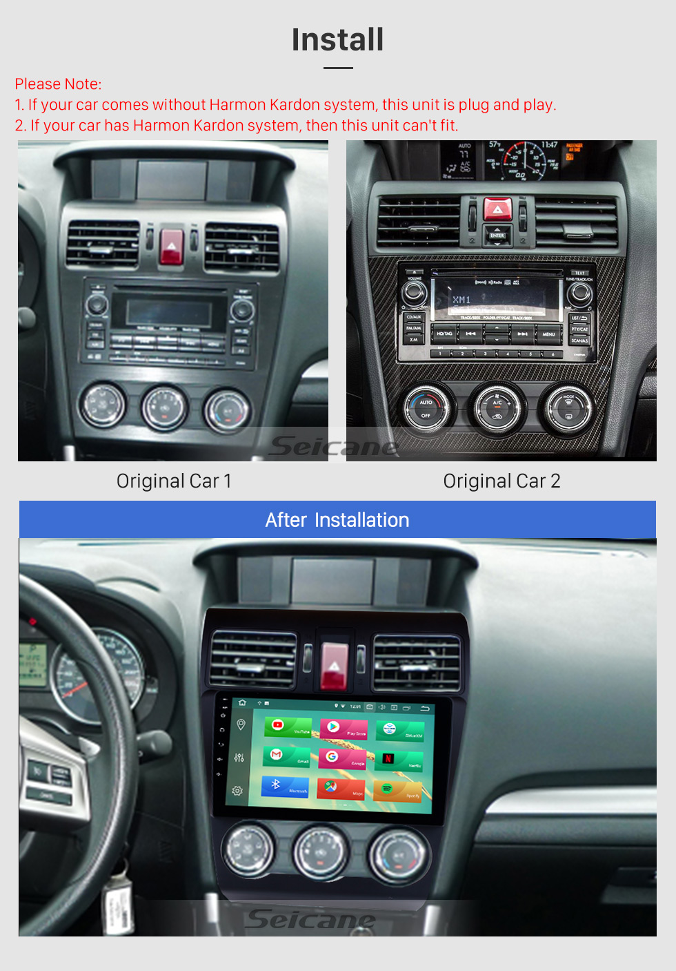 Seicane 9 inch HD Android 8.0 Radio Capacitive Touch Screen for 2014 2015 2016 Subaru Forester Support 3G WiFi Bluetooth GPS Navigation system TPMS DAB DVR OBD II AUX Headrest Monitor Control Video Rear camera USB SD Seicane 9 inch HD Android 8.0 Radio Capacitive Touch Screen for 2014 2015 2016 Subaru Forester Support 3G WiFi Bluetooth GPS Navigation system TPMS DAB DVR OBD II AUX Headrest Monitor Control Video Rear camera USB SD