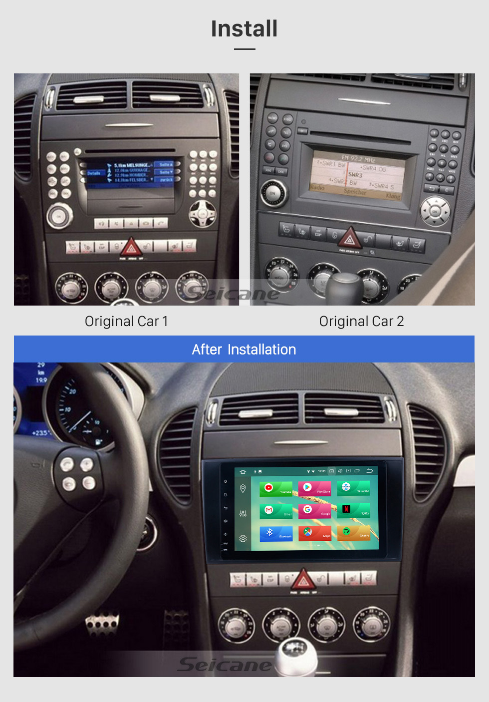 Seicane Android 8.0 8 inch for 2000 2001 2002-2011 Mercedes SLK Class R171 SLK200 SLK280 SLK300 SLK350 SLK55 Radio GPS Navigation with HD Touchscreen Bluetooth USB Carplay support 1080P Video Seicane Android 8.0 8 inch for 2000 2001 2002-2011 Mercedes SLK Class R171 SLK200 SLK280 SLK300 SLK350 SLK55 Radio GPS Navigation with HD Touchscreen Bluetooth USB Carplay support 1080P Video