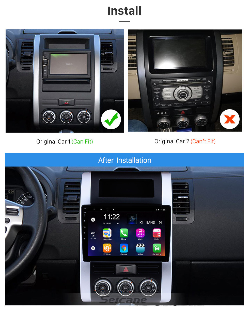 Seicane 10,1 zoll Android 8.1 Radio für 2008-2012 NISSAN X-TRAIL XTrail X Trail T32 T31 Qashqai Dongfeng MX6 HD Touchscreen mit GPS Navigation Bluetooth WIFI unterstützung SWC Seicane 10,1 zoll Android 8.1 Radio für 2008-2012 NISSAN X-TRAIL XTrail X Trail T32 T31 Qashqai Dongfeng MX6 HD Touchscreen mit GPS Navigation Bluetooth WIFI unterstützung SWC