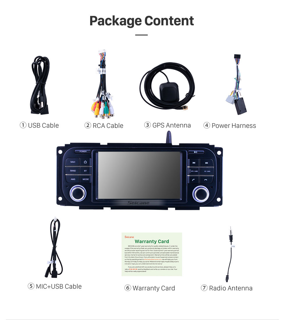 Seicane OEM Android 10.0 para 2004-2008 Rádio Chrysler 300C com Bluetooth HD Touchscreen Sistema de Navegação GPS Suporte Carplay DVR