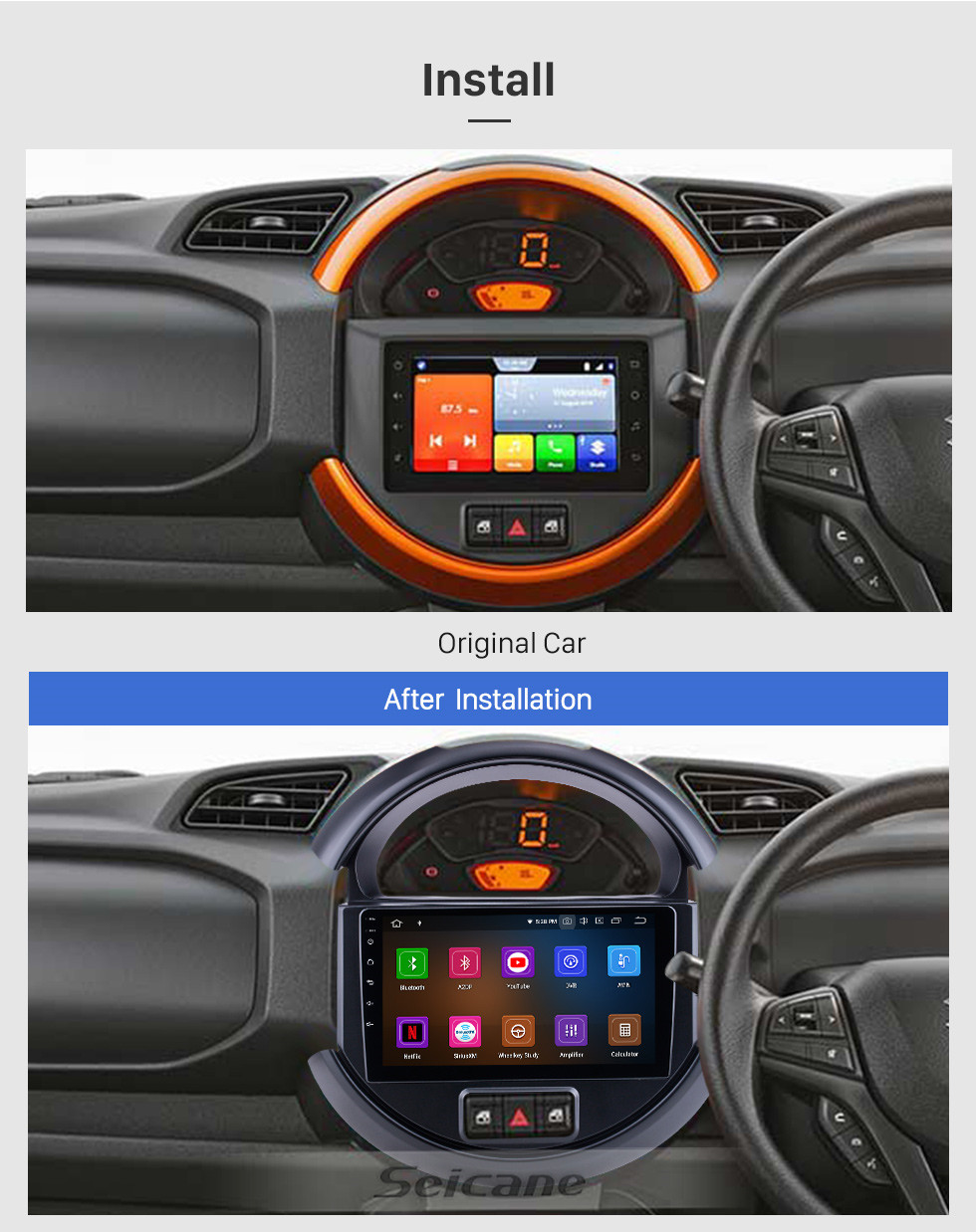 Seicane Android 11.0 para 2019 Suzuki S-Prseeo Radio Sistema de navegación GPS de 9 pulgadas Bluetooth HD Pantalla táctil Carplay compatible Cámara trasera