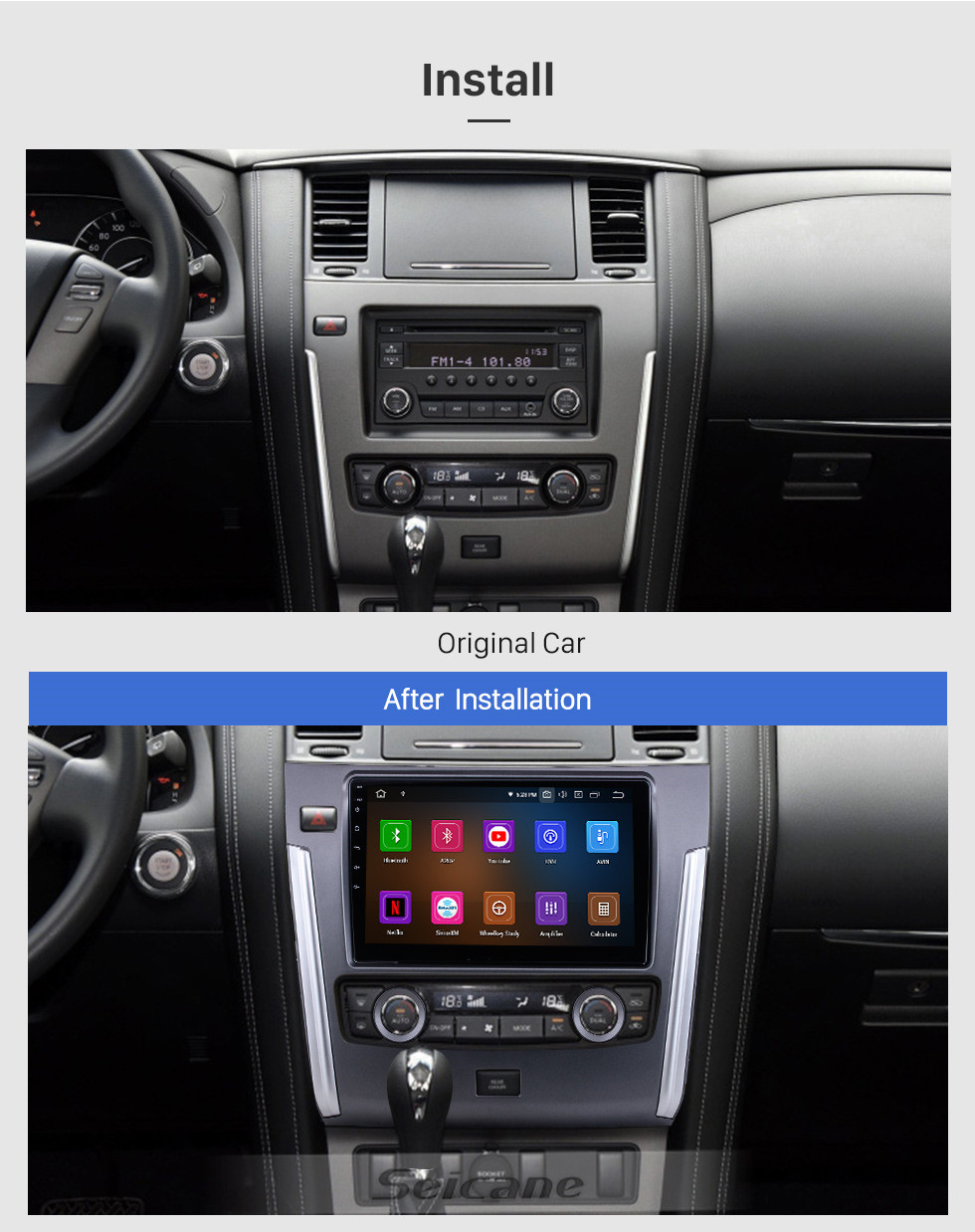 Seicane Android 11.0 para 2015 Nissan Toulx Radio 10.1 pulgadas Sistema de navegación GPS Bluetooth HD Pantalla táctil Carplay compatible Cámara trasera