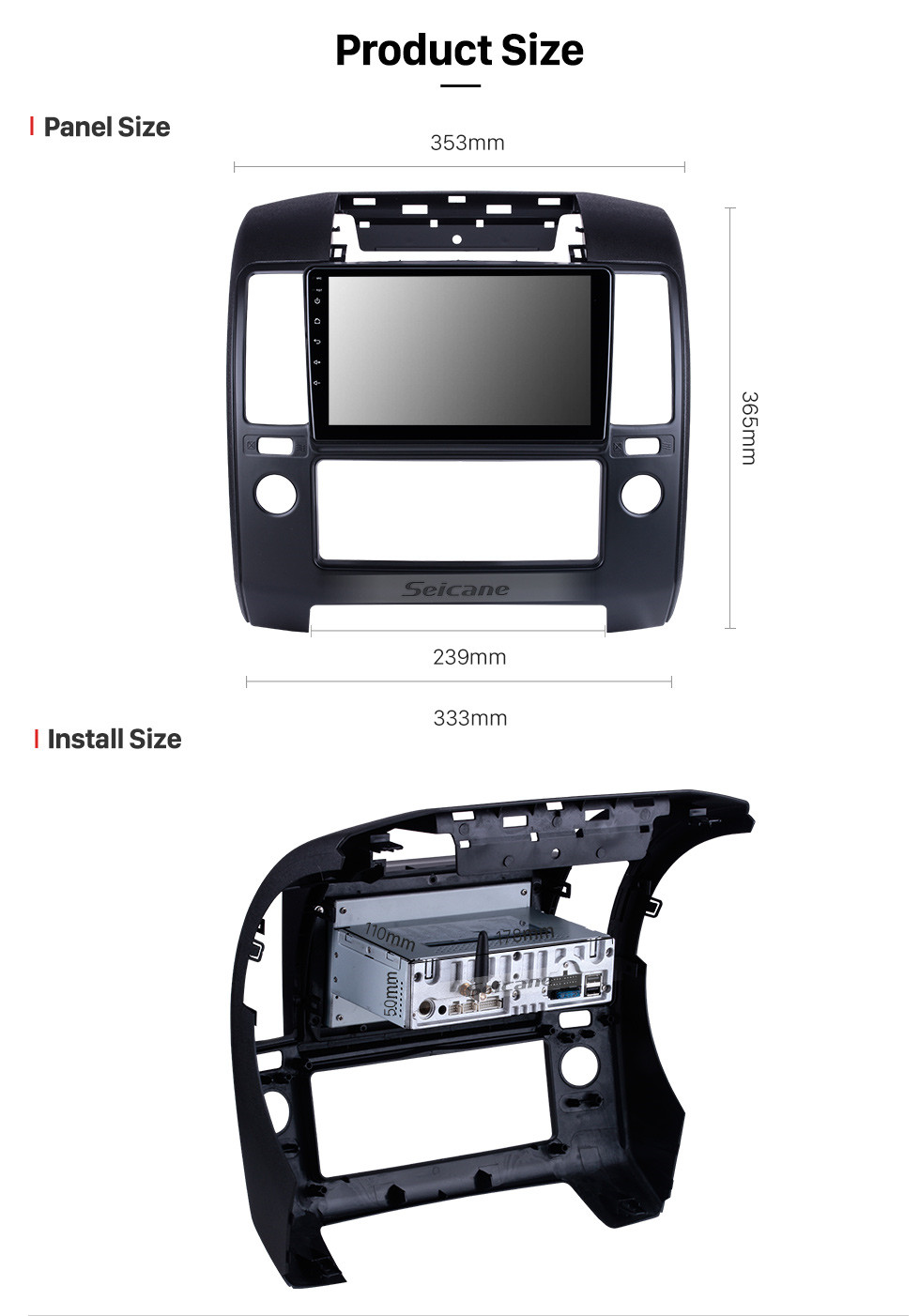 Seicane Android 11.0 Für 2006-2012 Nissan NAVARA Radio 9-Zoll-GPS-Navigationssystem Bluetooth HD Touchscreen Carplay-Unterstützung Rückfahrkamera