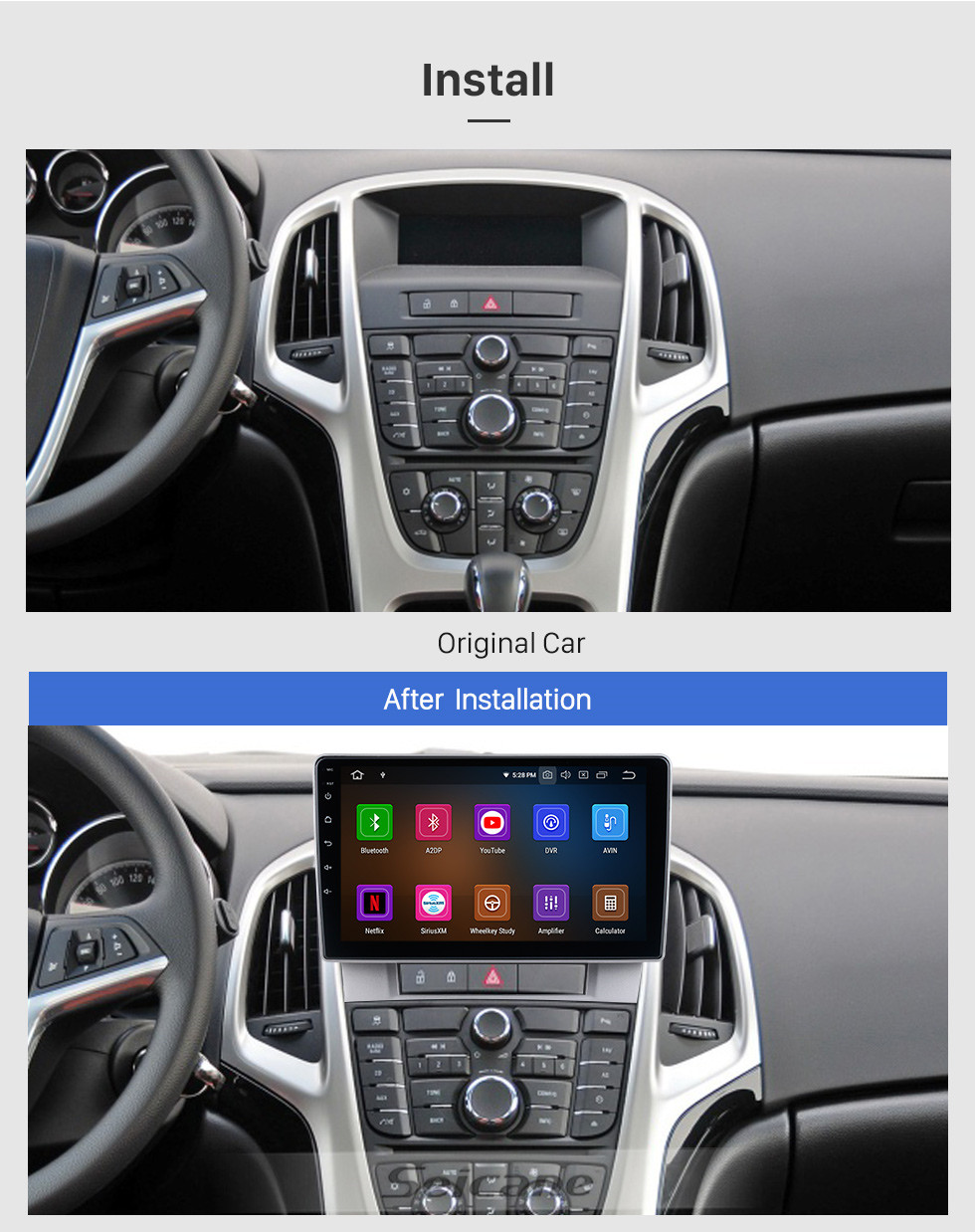 Seicane Android 11.0 Para 2014 Buick Excelle Sistema de navegação GPS de 9 polegadas com suporte a Bluetooth HD Touchscreen Carplay SWC