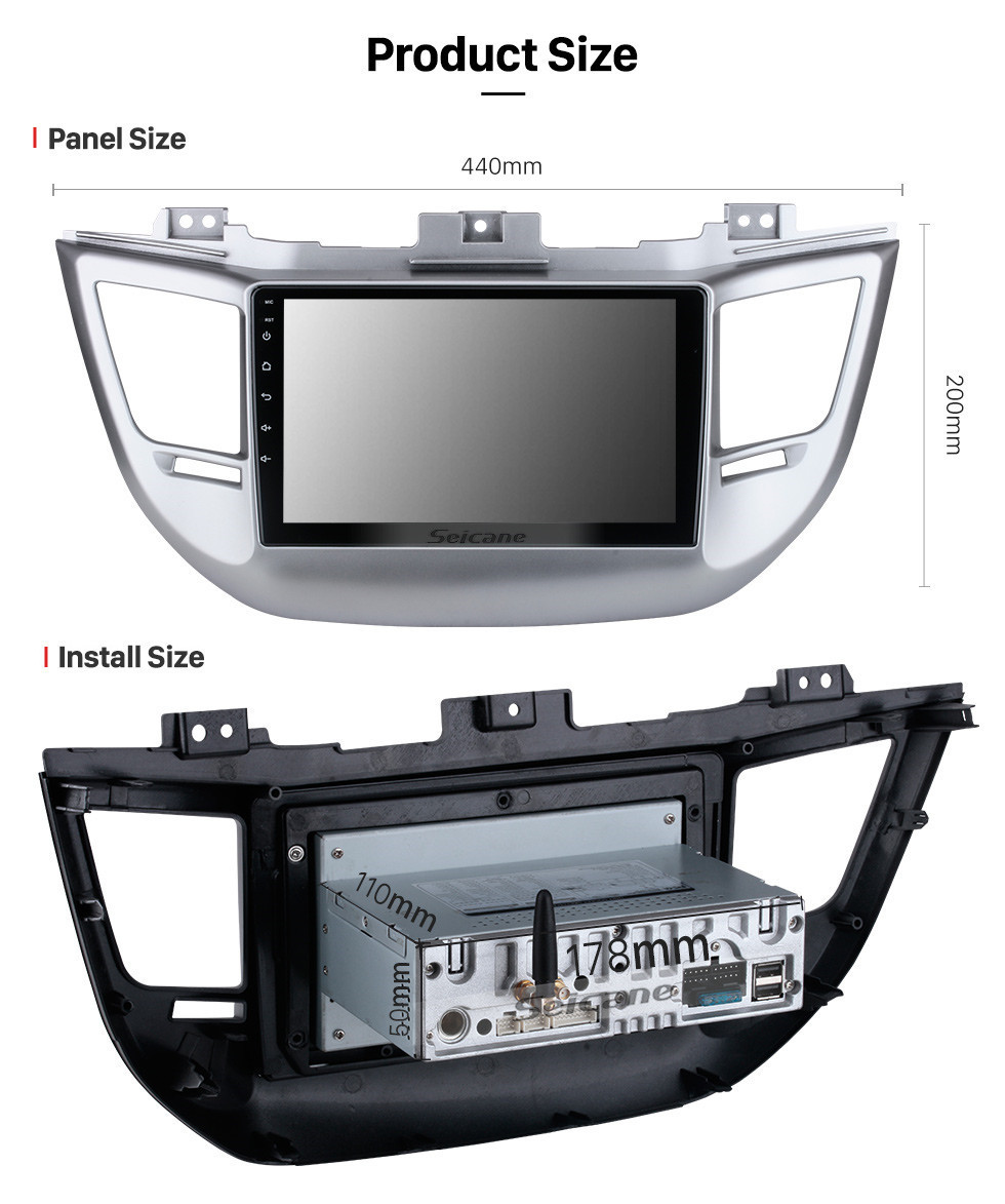Seicane Pantalla táctil HD de 9 pulgadas Android 11.0 para 2014 2015 Hyundai New Tucson RHD Radio Sistema de navegación GPS Soporte Bluetooth Carplay Cámara de respaldo