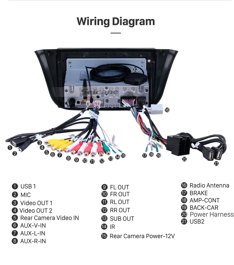 Seicane 9 pulgadas para 2014 Iveco DAILY Radio Android 11.0 Sistema de navegación GPS con pantalla táctil USB HD Bluetooth Carplay compatible con OBD2 DSP