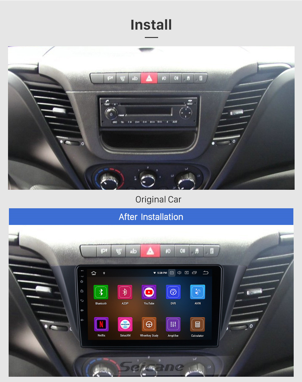 Seicane 9 polegada Para 2014 Iveco DAILY Radio Android 11.0 Sistema de Navegação GPS com USB HD Touchscreen Bluetooth Carplay suporte OBD2 DSP