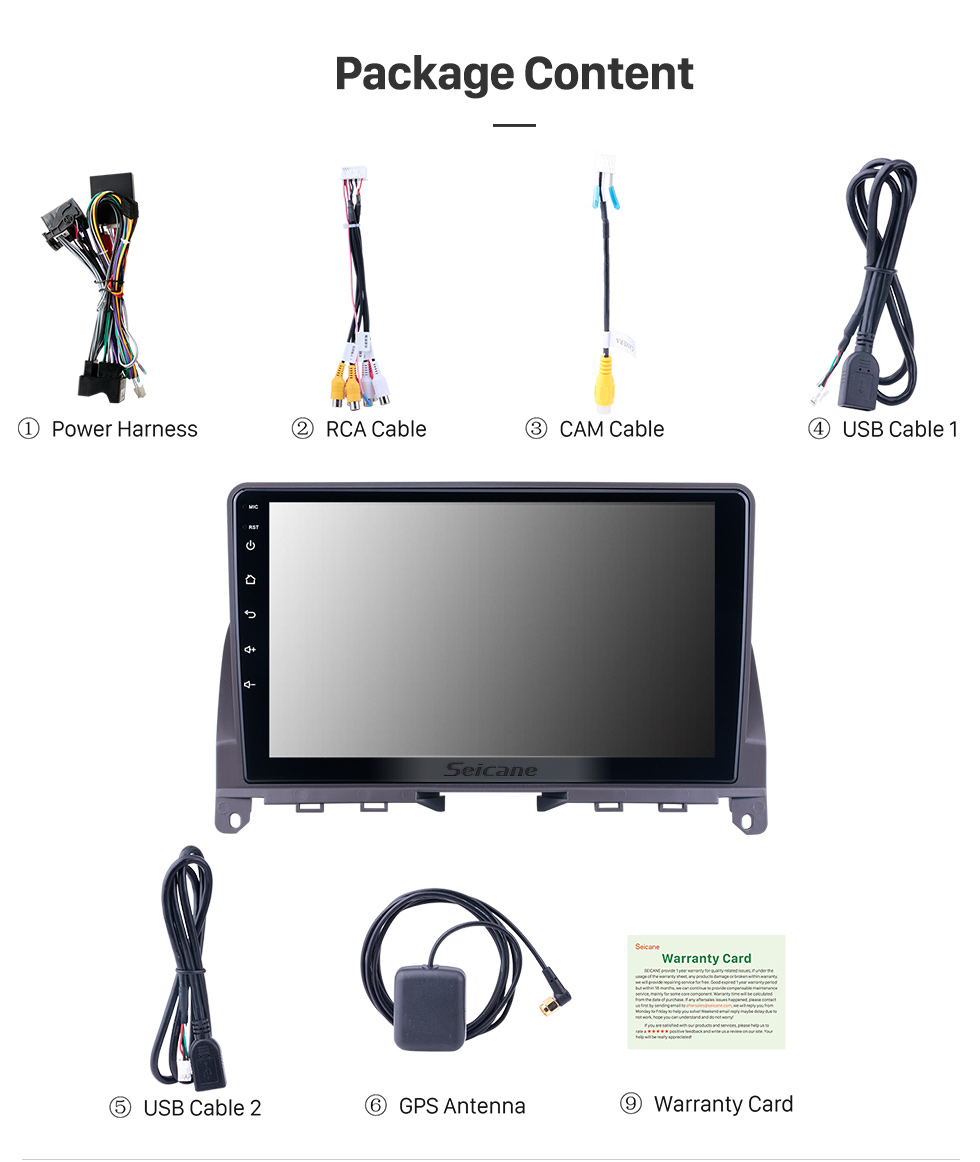 Seicane 9-дюймовый Android 13.0 для 2007-2014 Mercedes-Benz C Class W204 Радио GPS-навигационная система с сенсорным экраном HD WIFI Поддержка Bluetooth Carplay OBD2 Seicane 9-дюймовый Android 13.0 для 2007-2014 Mercedes-Benz C Class W204 Радио GPS-навигационная система с сенсорным экраном HD WIFI Поддержка Bluetooth Carplay OBD2
