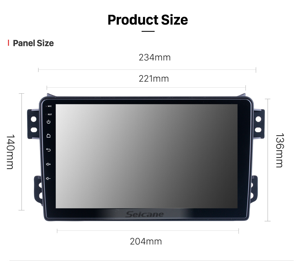 Seicane Pour 2008-2014 OPEL Agila 2008-2012 SUZUKI Splash Ritz Radio Android 13.0 HD Écran tactile 9 pouces Système de navigation GPS avec support Bluetooth WIFI Carplay DVR