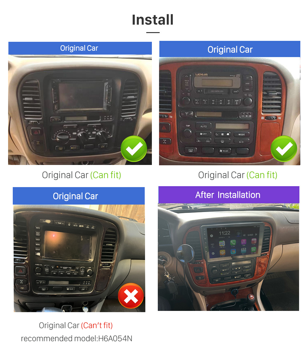 Seicane Android 13.0 HD Touchscreen de 9 polegadas para 1998-2002 TOYOTA LAND CRUISER VX (J100-101) Sistema de navegação por rádio GPS com suporte para Bluetooth Câmera traseira Carplay