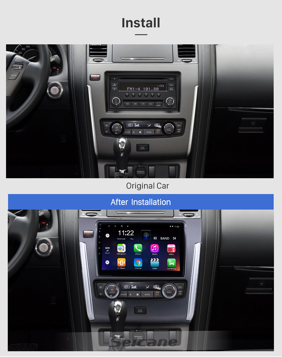 Seicane Pantalla táctil HD de 9 pulgadas para 2018 Honda Elysion Radio Android 10.0 Sistema de navegación GPS con soporte Bluetooth Carplay