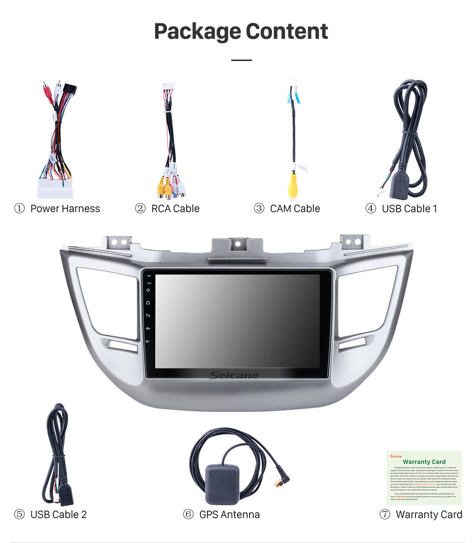 Seicane Pour 2014-2015 Nouveau Hyundai Tucson RHD Radio Android 10.0 HD Écran tactile 9 pouces Système de navigation GPS avec prise en charge Bluetooth Carplay DVR
