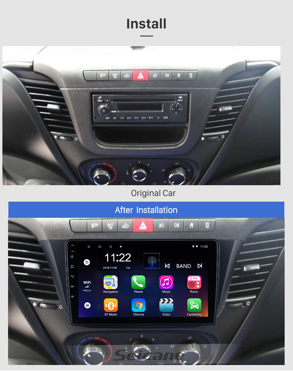Seicane OEM 9 Zoll Android 10.0 für 2014 Iveco DAILY Radio mit Bluetooth HD Touchscreen GPS-Navigationssystem unterstützt Carplay DAB +