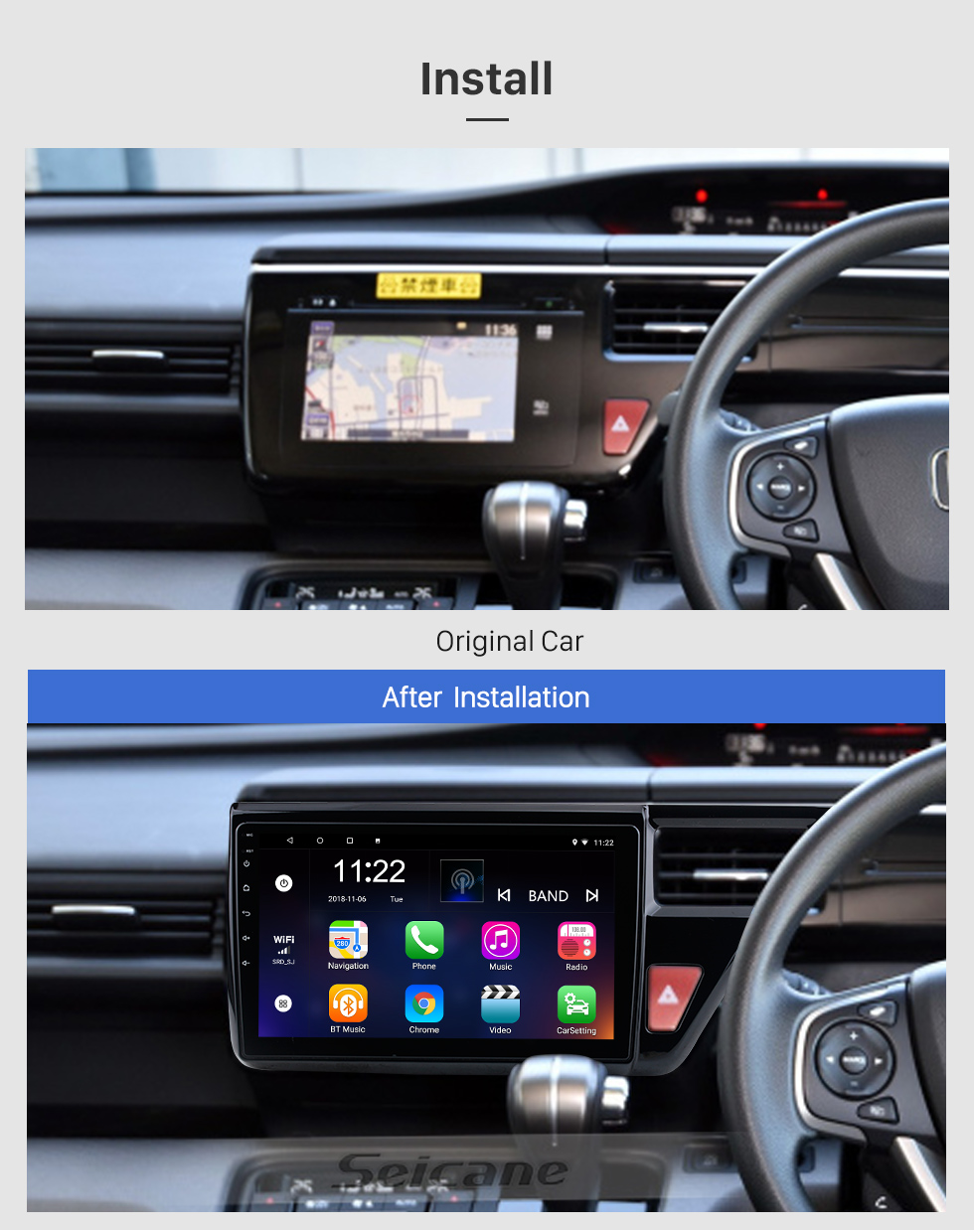 Seicane Android 10.0 HD Touchscreen 10.1 inch for 2015-2017 Honda Stepwgn RHD Radio GPS Navigation System with Bluetooth support Carplay Seicane Android 10.0 HD Touchscreen 10.1 inch for 2015-2017 Honda Stepwgn RHD Radio GPS Navigation System with Bluetooth support Carplay