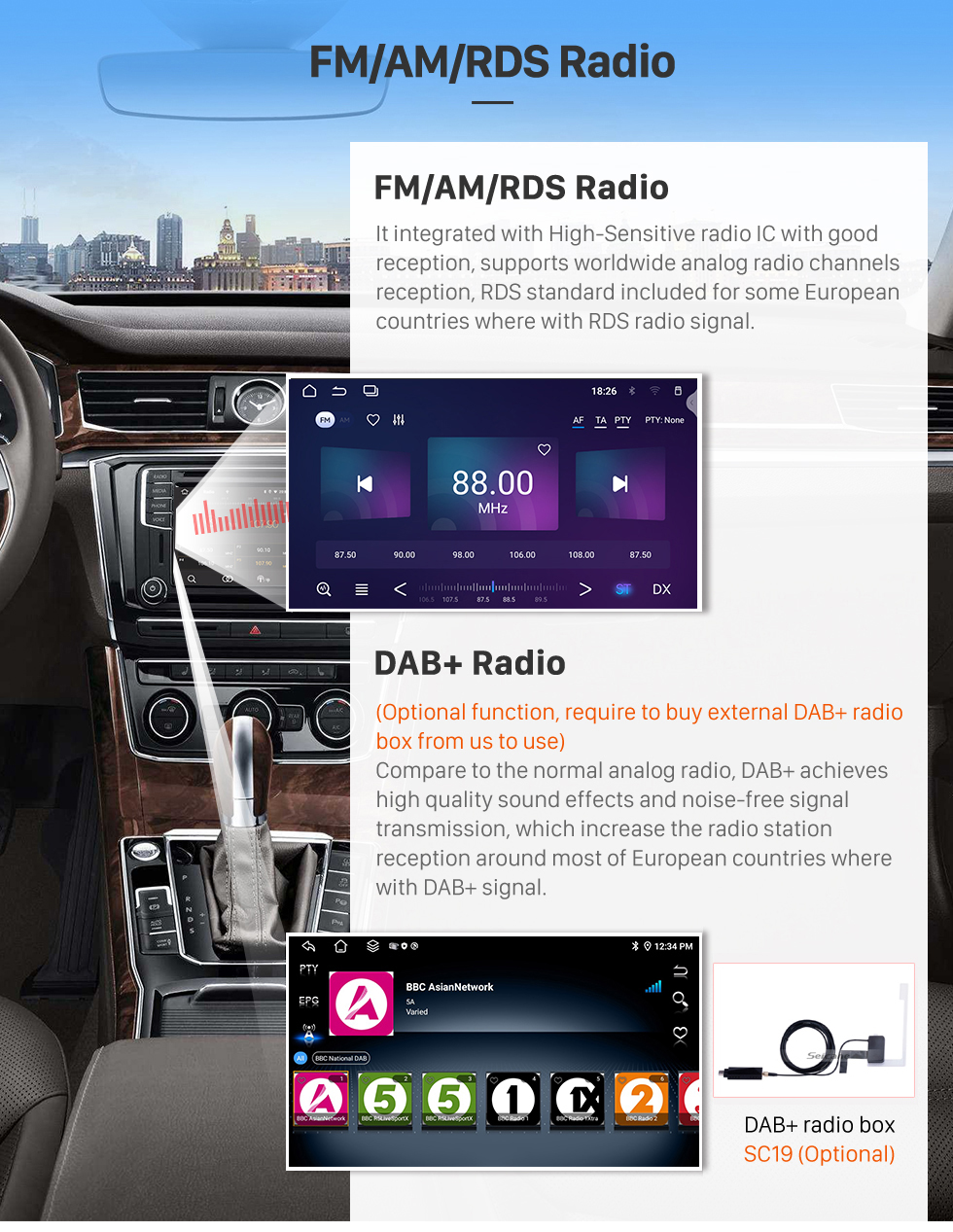 Seicane OEM 10.1 inch Android 10.0 for 2012 Fia 500L Radio with Bluetooth HD Touchscreen GPS Navigation System support Carplay DAB+