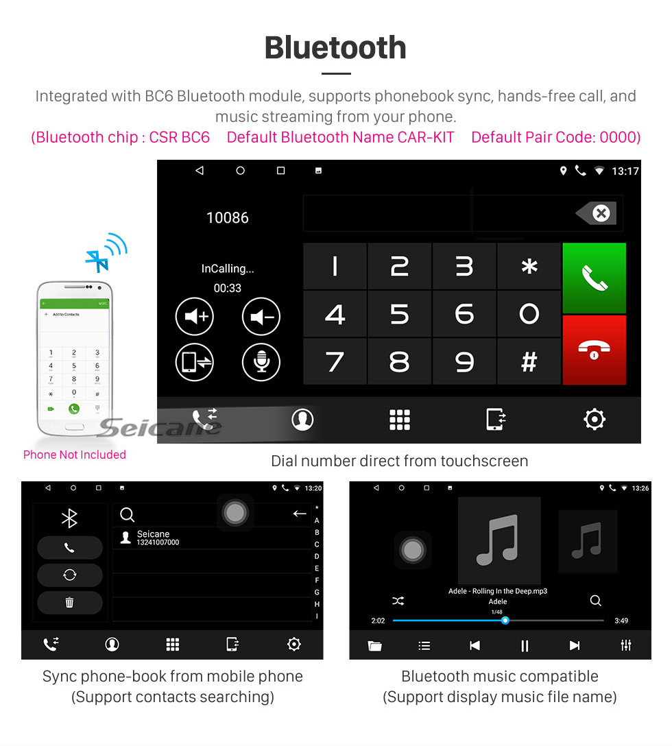 Seicane 9 pouces Android 10.0 pour 2006-2016 FIAT DUCATO système de navigation GPS bas de gamme avec écran tactile HD prise en charge Bluetooth Carplay OBD2