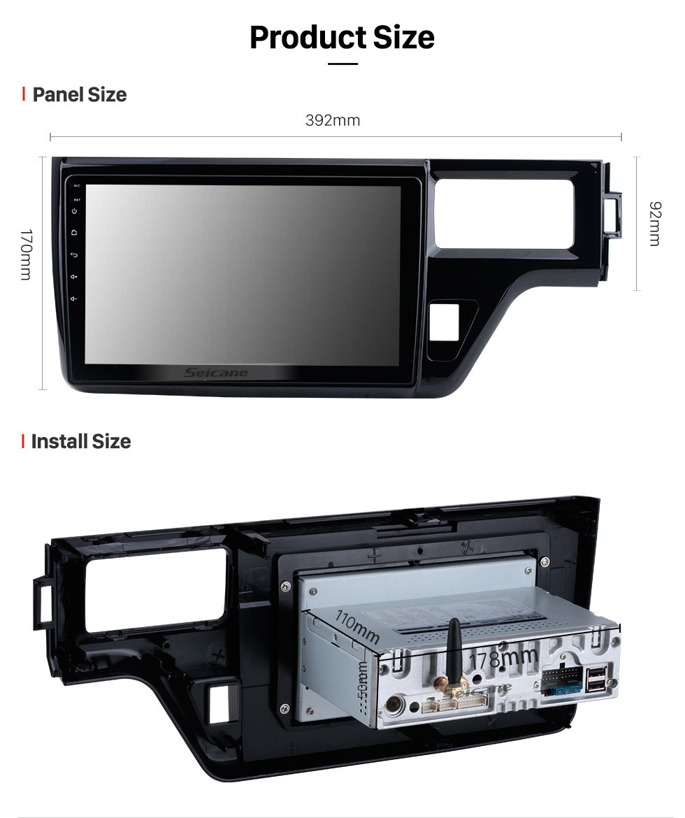 Seicane 10,1 Zoll Für 2015-2017 Honda Stepwgn RHD Radio Android 11.0 GPS Navigationssystem mit USB HD Touchscreen Bluetooth Carplay Unterstützung OBD2 DSP