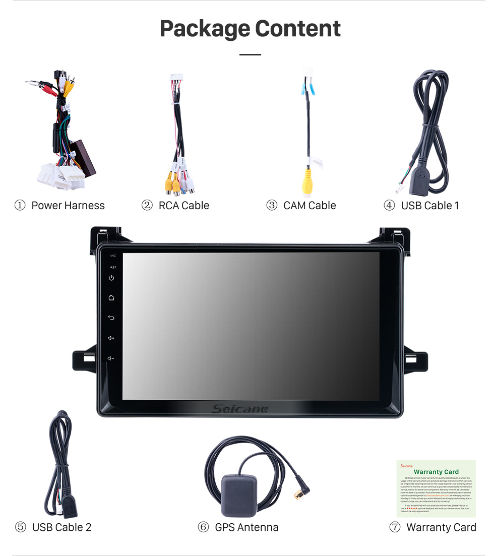 Seicane OEM 9 polegadas Android 12.0 para 2016 Toyota Prius Radio com Bluetooth HD Touchscreen Sistema de Navegação GPS suporte Carplay DAB +