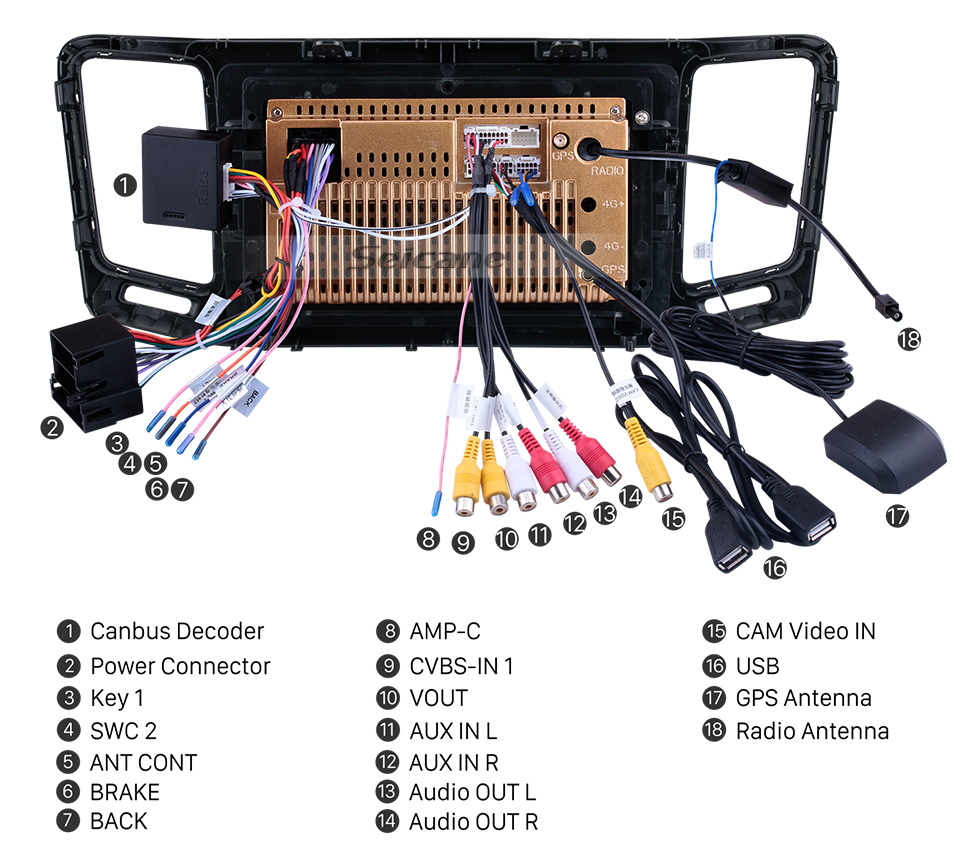 Seicane Android 10.0 de 9 pulgadas para Volkswagen Sharan Radio Sistema de navegación GPS con pantalla táctil HD Soporte Bluetooth Carplay OBD2